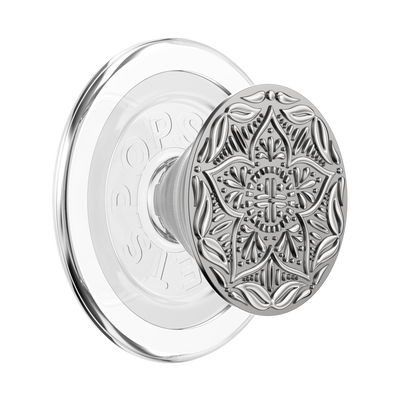 Enamel Silver Mandala — MagSafe PopGrip