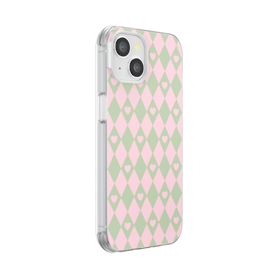Secondary image for hover Harlequin Hearts Pink  — iPhone 14 MagSafe Case