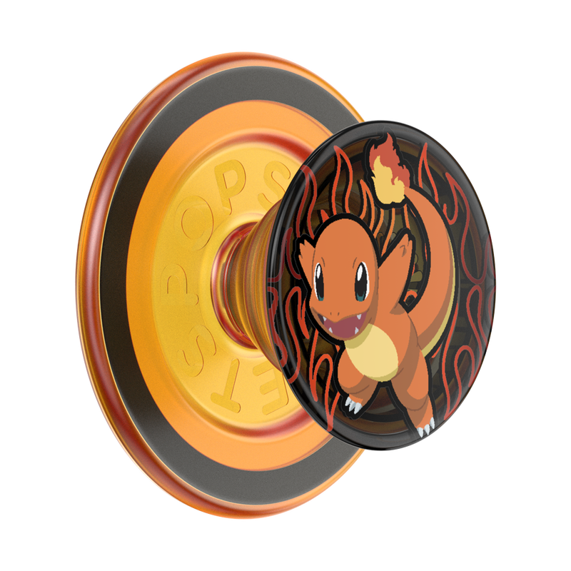 PopSockets Phone Grip Compatible with MagSafe, Adapter Ring for MagSafe  Included, Phone Holder, Wireless Charging Compatible, Pokemon - Charmander