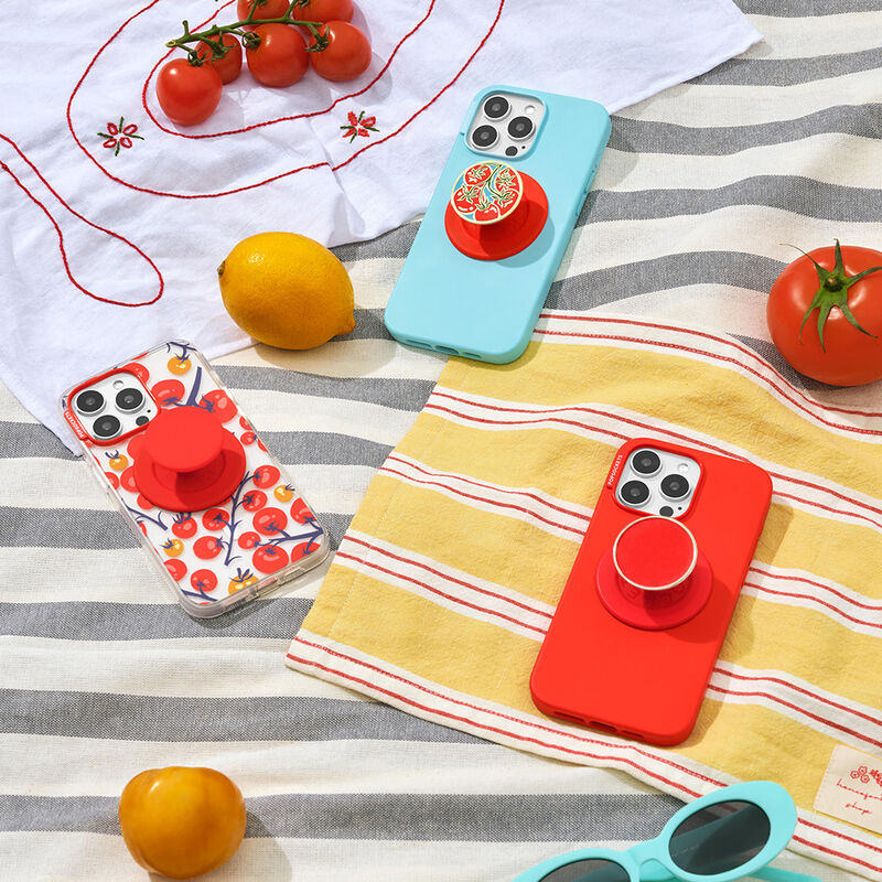 PopGrip Adesivo Rosso E Nero A Forma Di Bottone Da Cucito Per Telefoni, Non Compatibile Con Ricarica Wireless