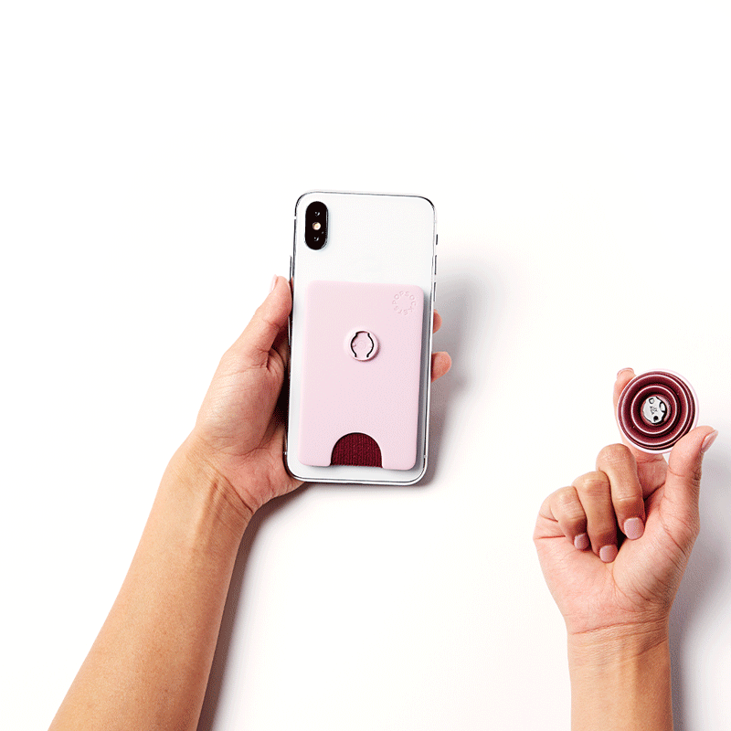 Removable Colorblock White Neon Phone Stand and Wallet for Cards PopSockets PopWallet+ with Swappable PopTop: Phone Grip 
