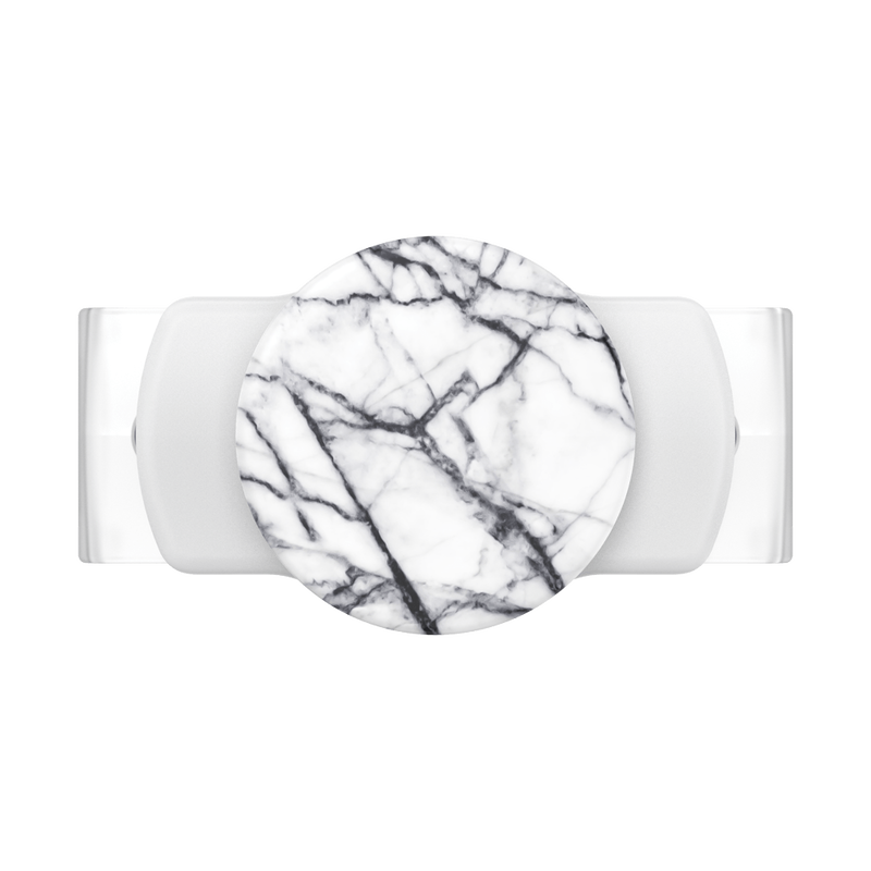 PopGrip Slide Stretch Dove White Marble on White with Square Edges image number 1