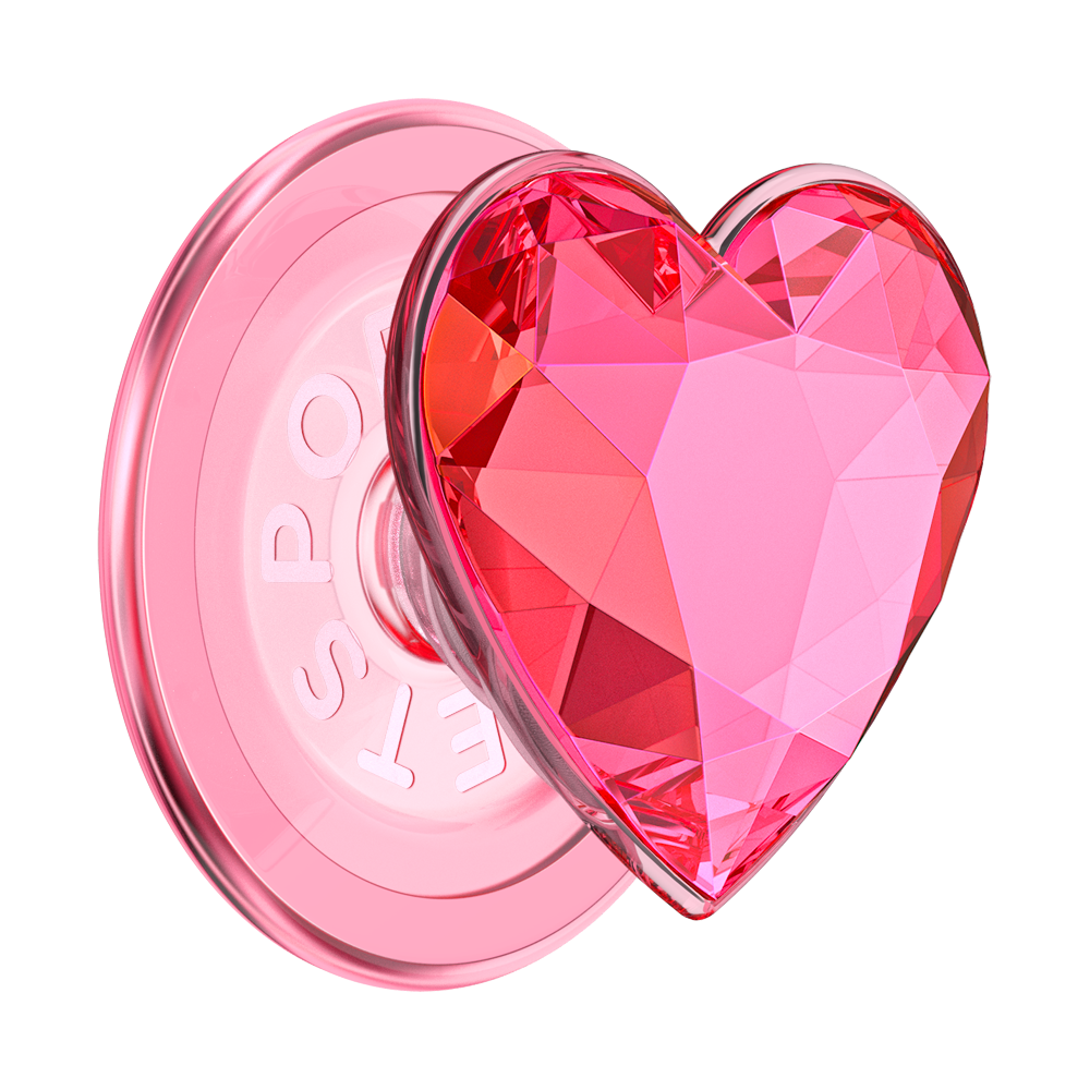 Crystal Heart Neon Pink — MagSafe PopGrip | MagSafe PopGrip