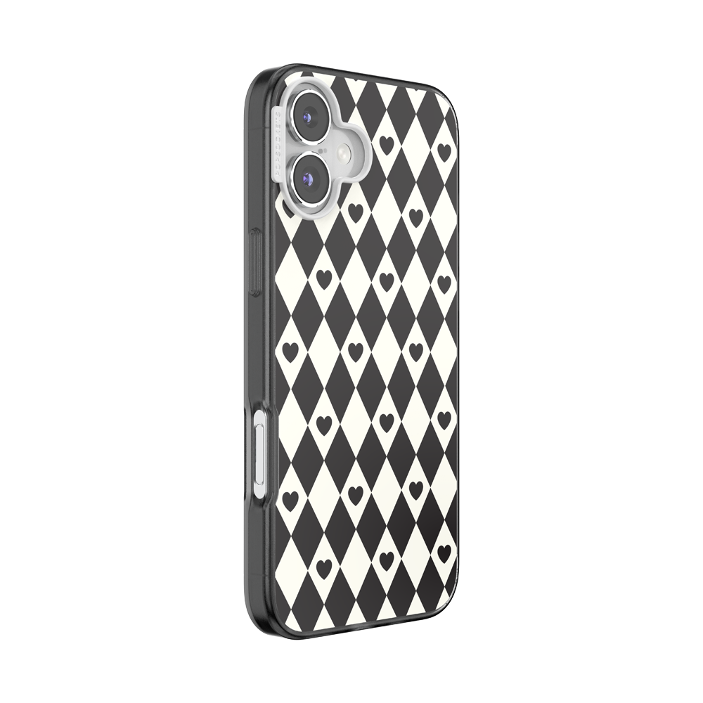 Harlequin Pattern White Red Black PopSockets PopGrip For MagSafe - View #5