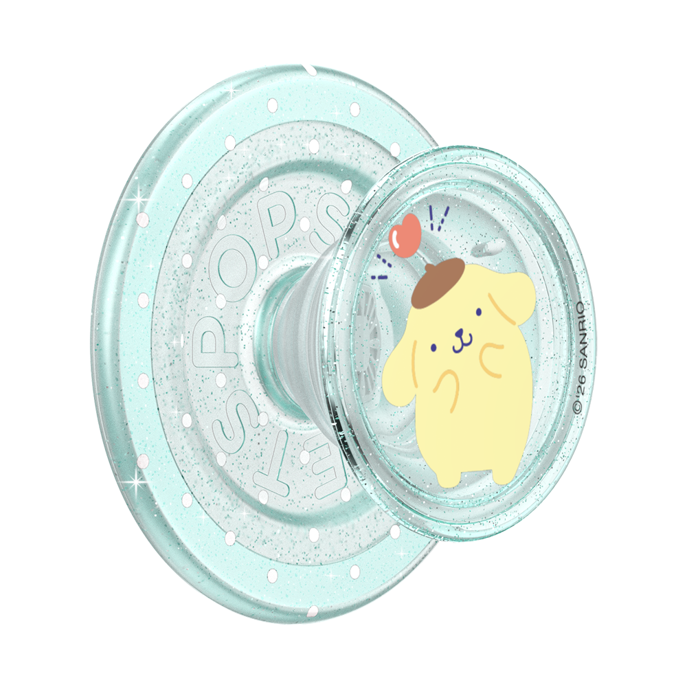 Pompompurin Mint Glitter — MagSafe PopGrip